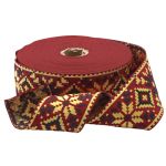 Лента (тесьма) жаккардовая 50.0 мм / 25±1 метров, рис. 9645, (2 красный/желтый/черный) С3379Г17