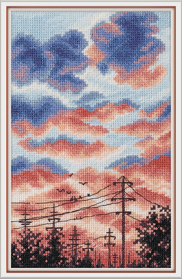 Набор для вышивания нитками Panna PS-7467, Краски заката, 12х18 см