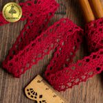 Кружево вязаное (тесьма) 20 мм / 10 метров, цв.26 бордовый, Kruzhevo