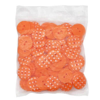 Пуговицы детские Горошек 28L (331 оранжевый) Q7125-FSS, 72 шт