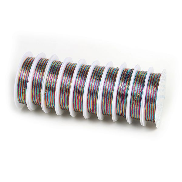 Проволока для бисера O0,4мм арт.ТВ HET-14 цв.разноцветная рул.12м