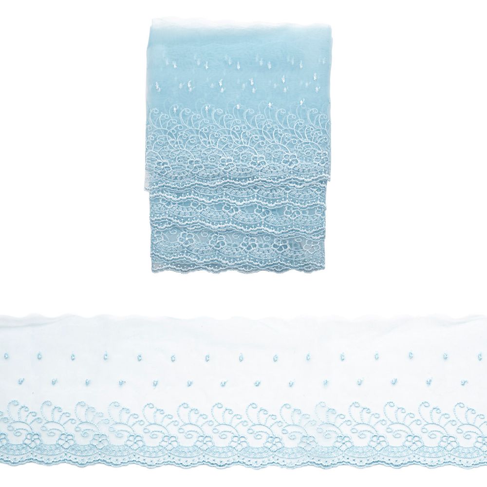 Кружево капроновое широкое 127 мм / 3.4 м (±4 см) 0574-5002, А783 св.лед