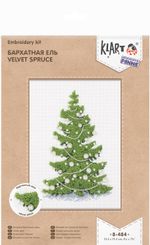 Набор для вышивания нитками Klart, Бархатная ель, 13.5х19.5 см