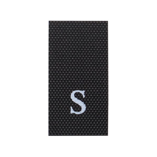 Этикетка-размерник 10х20мм, 100 шт/упак, черный фон/белый шрифт (MN) (S)