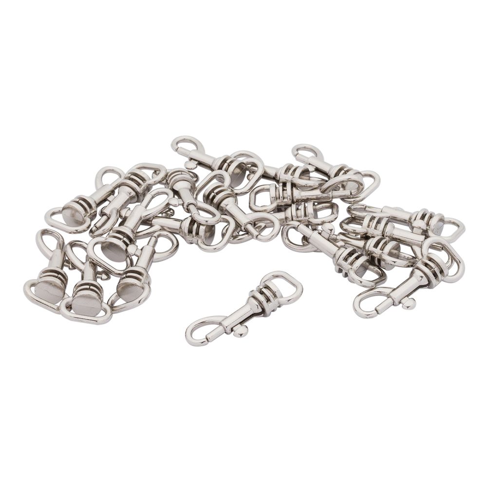 Карабин металл 10.0 мм (14х32 мм), цв.никель, 20 шт