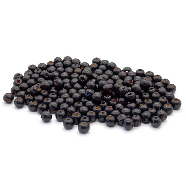 Бусины дерево ⌀10 мм, 50 г, Astra&Craft, черный