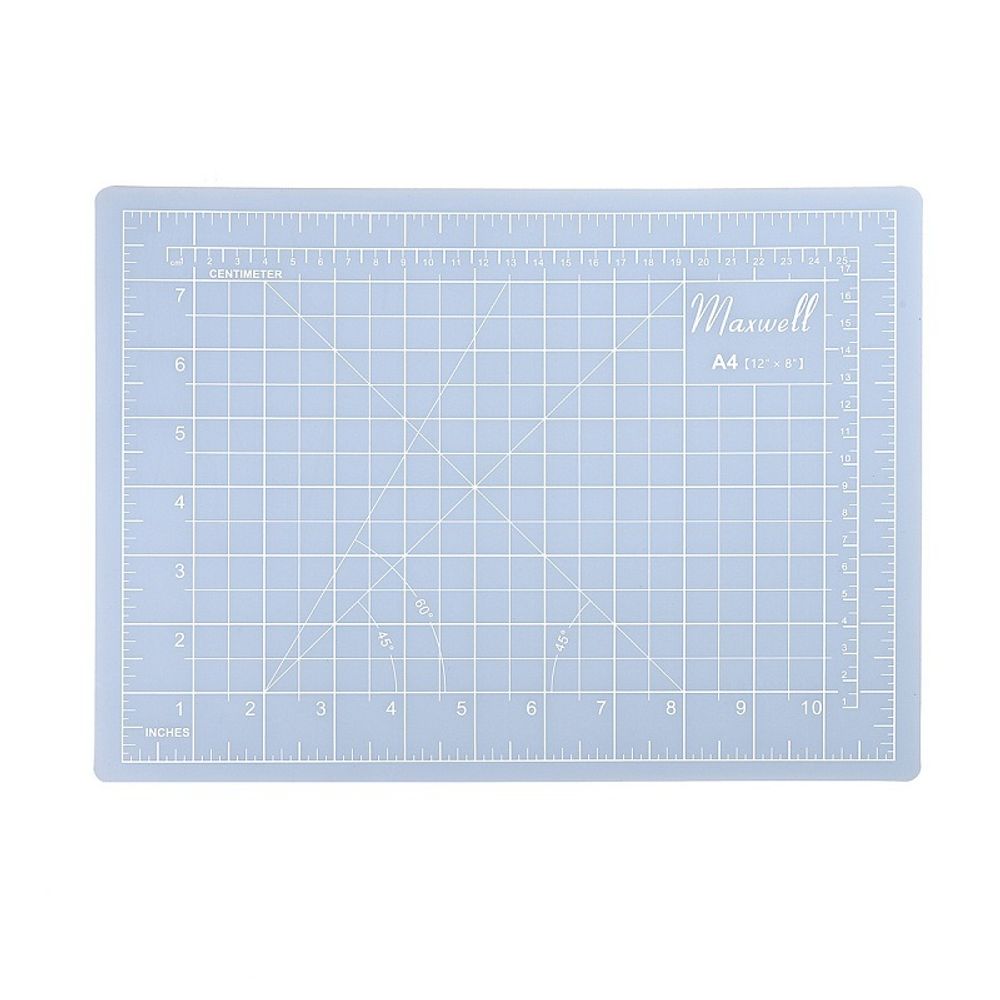 Коврик раскройный серый сверхпрочный 3мм 22*30см (A4) Maxwell premium двухсторонний трёхслойный