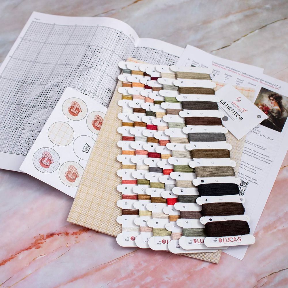 Набор для вышивания нитками Luca-S G703, гобелен Безмятежная красота, 18х22см