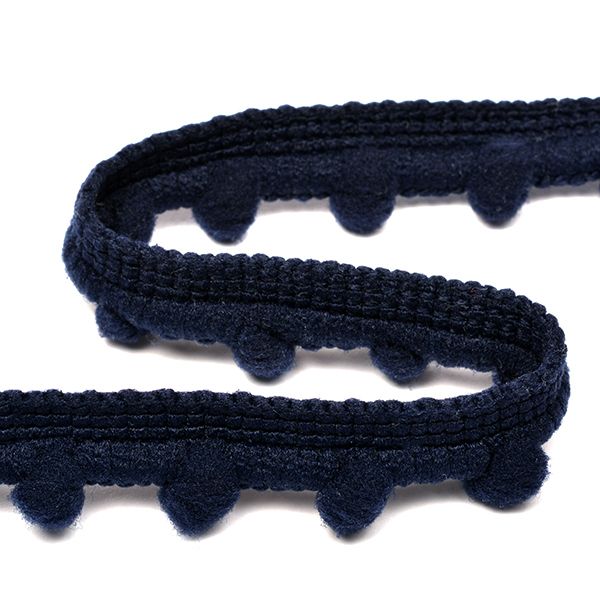 Тесьма с помпонами 1-рядная h15 мм, PP11 S058 т.синий уп. 8.23м