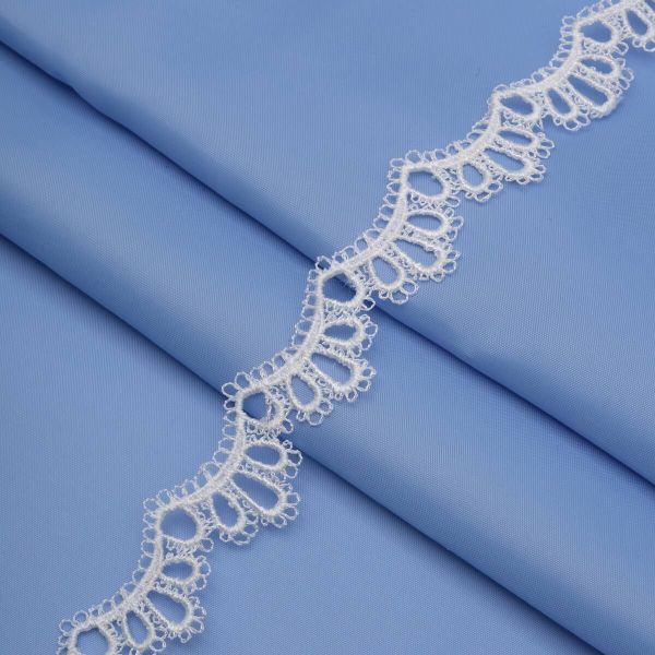 Кружево гипюр (плетёное) 30 мм / 13.7 метров, белый, 3AR1414