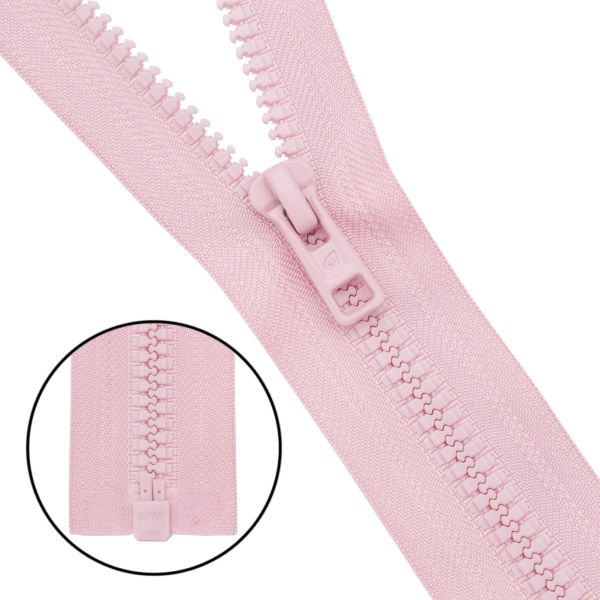 Молния трактор Arta Т6 (6 мм) 1 зам., разъем., 55 см, (2076), A811 св. розовый, НОВЫЙ МАТОВЫЙ ЗАМОК, уп.5 штук