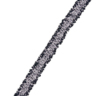 Тесьма твидовая Шанель с люрексом 2 см / 41,2м, 34 черный, 3AR2651