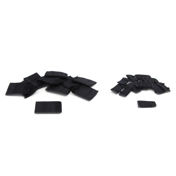 Застежки для бюстгальтера текстильные 2х2, 32 мм, черный, 2К/50, 10 шт, Arta