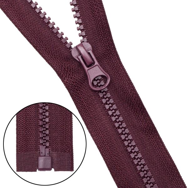 Молния трактор Т5 (5 мм) 1 зам., разъем., 45 см, 864 т.бордовый, 10 шт