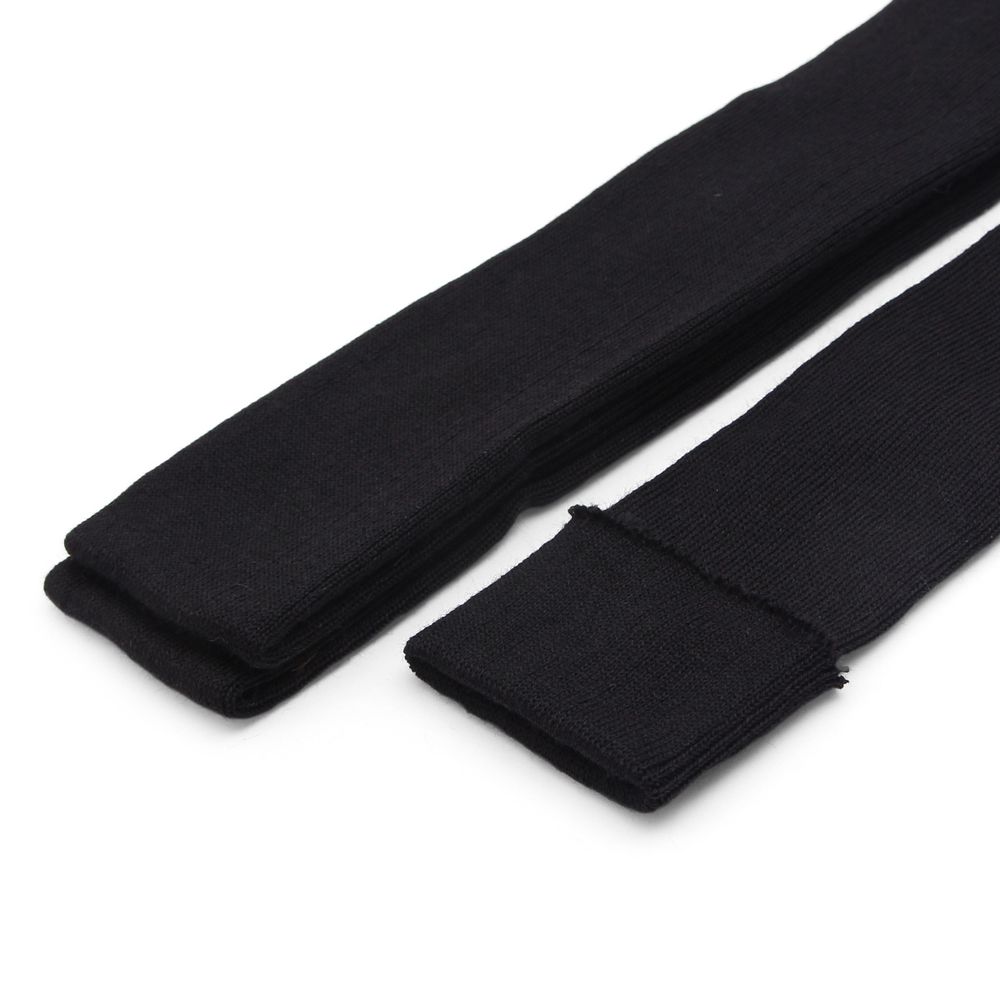 Манжеты трикотажные рукава 7.0 см / 3 метра, полушерсть тонкие 14кл. 1х1, 004 черный
