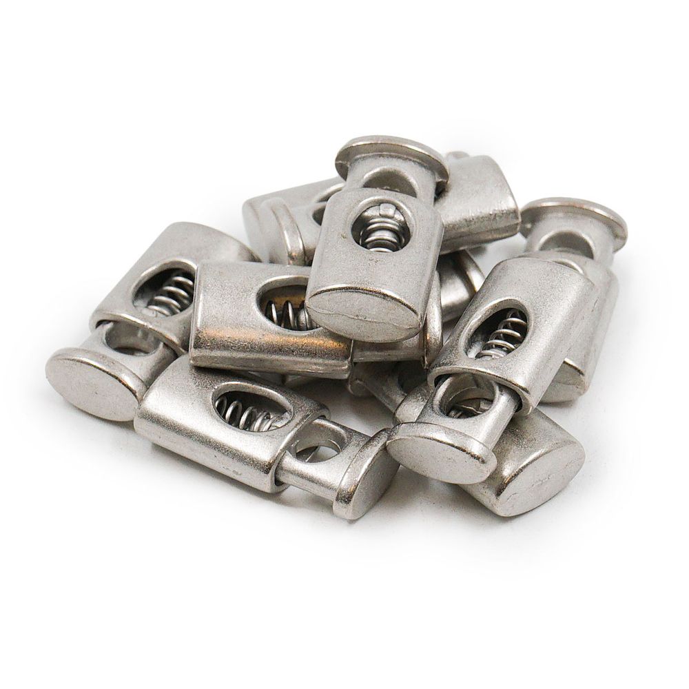 Фиксатор (зажим) для шнура металл 1 отв., 20х10 мм, (in ⌀4.5 мм), цв.никель, 10 шт