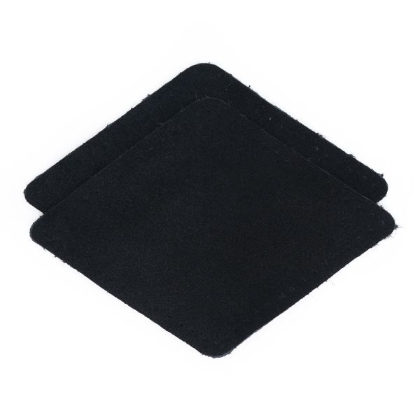 Заплатки пришивные из замши, ромб 8х11,2см с перфорацией, 2 шт, 100% кожа, 20 черный, 59125