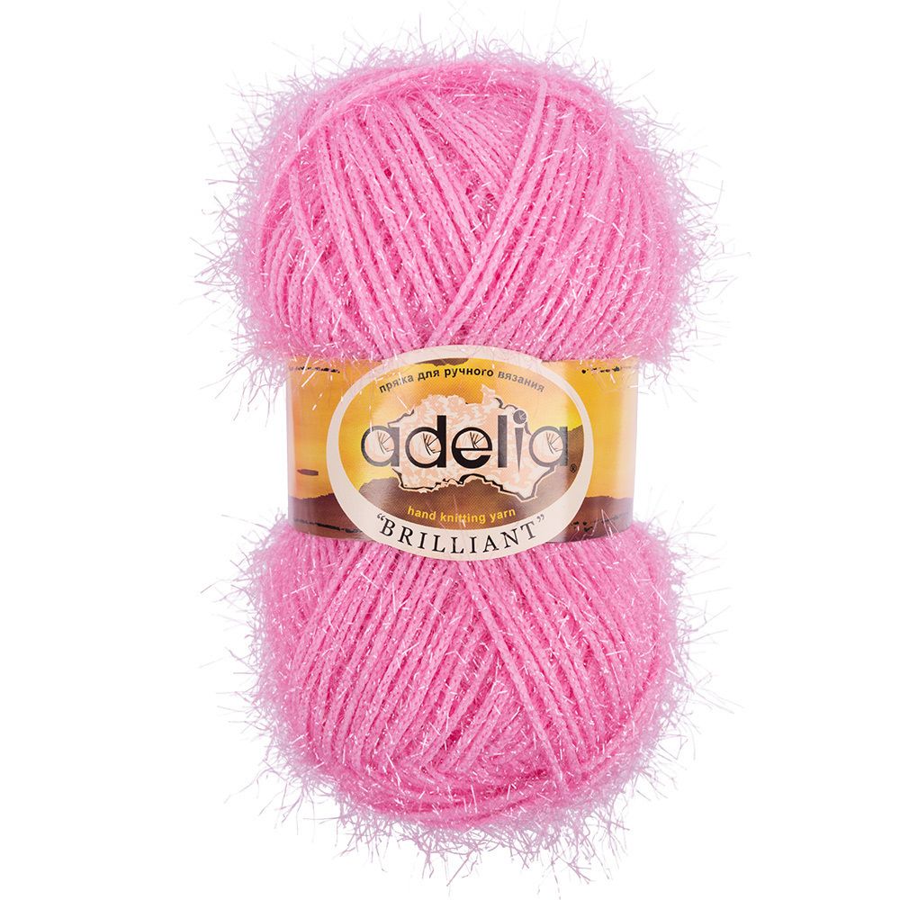 Пряжа Adelia Brilliant / уп.10 мот. по 50г, 90м, 21 св.розовый Пряжа Adelia Brilliant / уп.10 мот. по 50г, 90м, 21 св.розовый