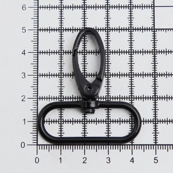 Карабин металл 38.0 мм (49х44 мм), черный лак, ГУ12849, 4 шт