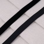 Лента бархатная (тесьма) эластичная 10.0 мм / 32.9±2 метров, 03 черный
