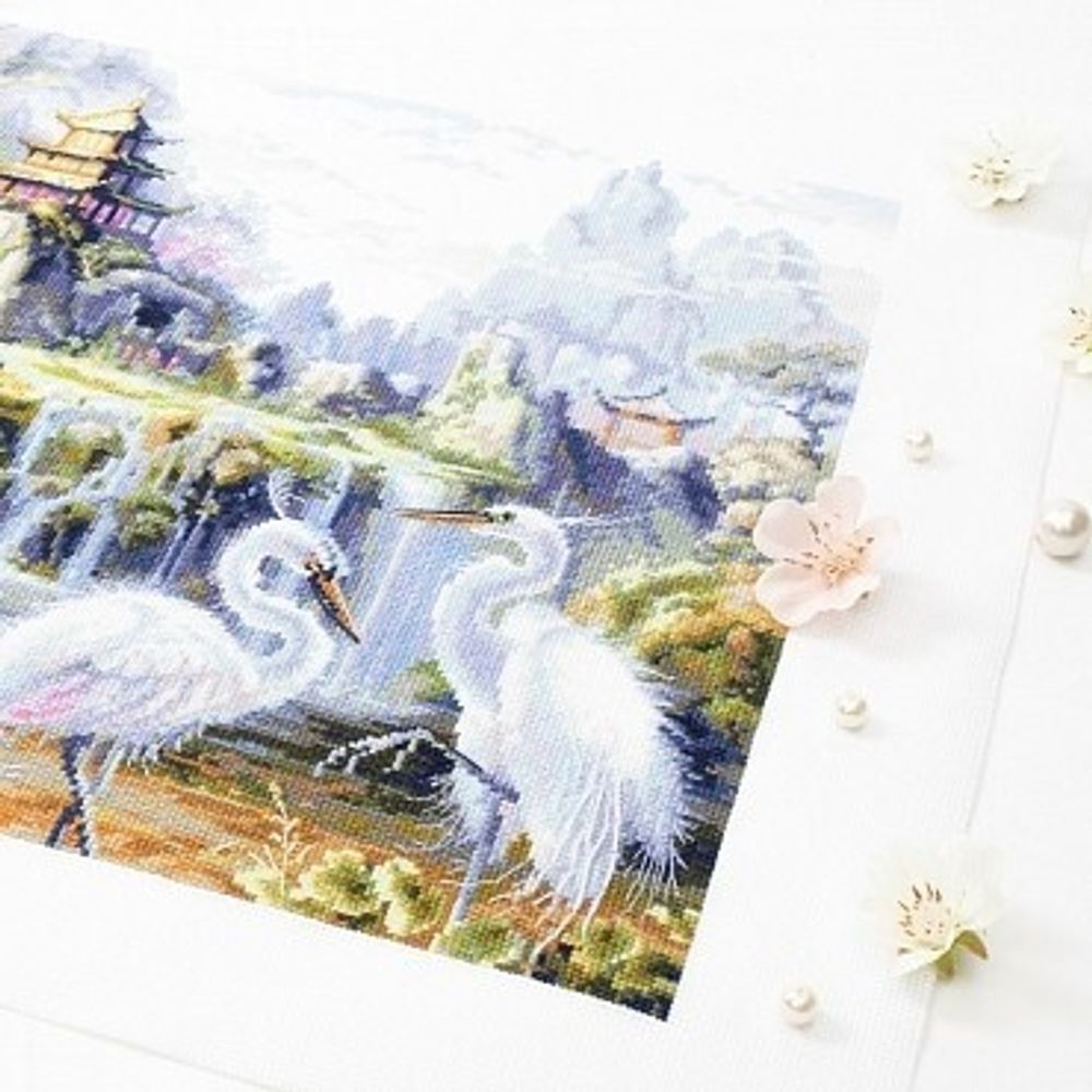 Набор для вышивания нитками Чудесная игла, Безмятежное утро, 30х30 см