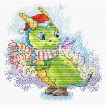 Набор для вышивания нитками МП Студия (Жар-птица), Ослепительный наряд, 15х15 см