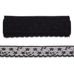 Кружево на сетке 27 мм, 6,8 м, ±4 см, 0623-1266, черный