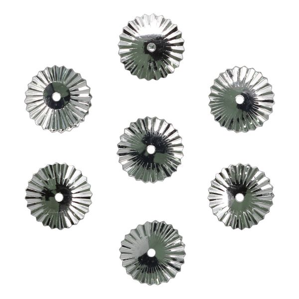 Пайетки фигурные рельефные 10 мм, Астра 10г, 1 серебро, уп.10 шт