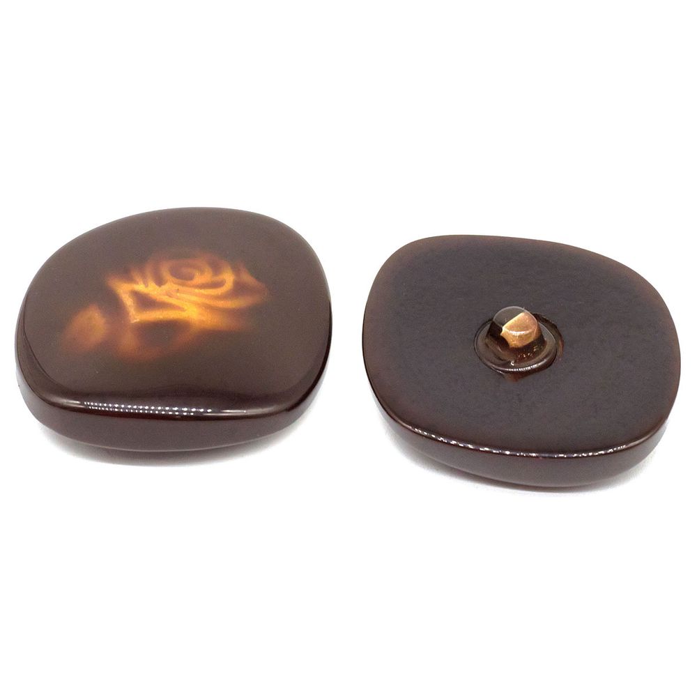 Пуговицы на ножке 3.01-428-46, золото/коричневый, 20 шт