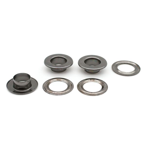 Люверсы металл ⌀_9.5 мм (внутр.), латунь, цв.чер.никель плоский, 50 шт, BIG