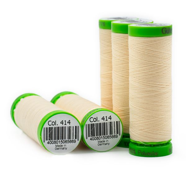 Нитки для тонких тканей Gutermann Extra Fine 150, 200м, 414 св.кремово-бежевый, 5 катушек