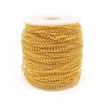 Цепочка шариковая, металл 2 мм / 91,4 м, золото