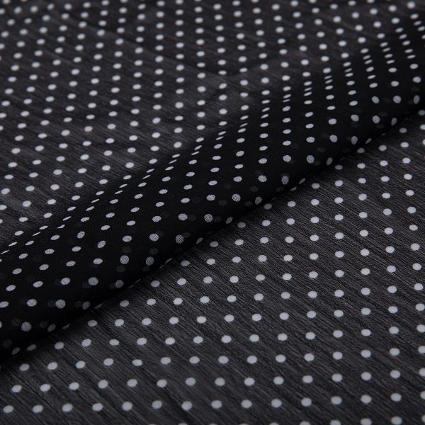 Ткань блузочная Chiffon 68 г/м², 200х147 см, 1 черный/ белый, Gamma PC-05