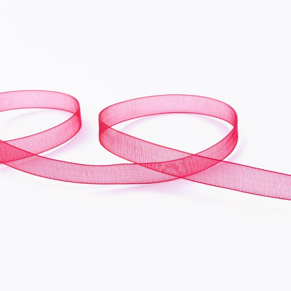 Лента капроновая (органза) 10.0 мм / 22.8±1 метра, 037 т.красный, Blitz OR-10