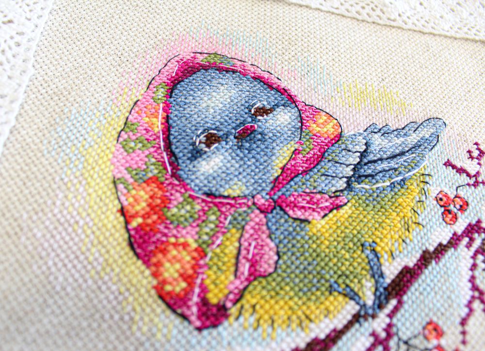 Набор для вышивания нитками МП Студия (Жар-птица), Нарядная синичка, 15х16 см