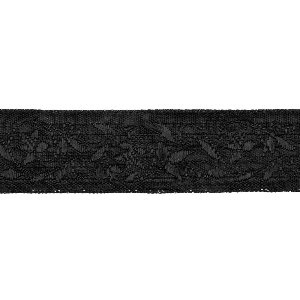 Лента (тесьма) жаккардовая 18.0 мм / 25±1 метров, рис 762 черный, Gamma С1851Г17