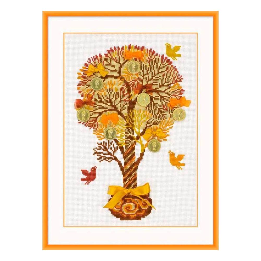 Набор для вышивания нитками Риолис, Денежное дерево, 21х30 см