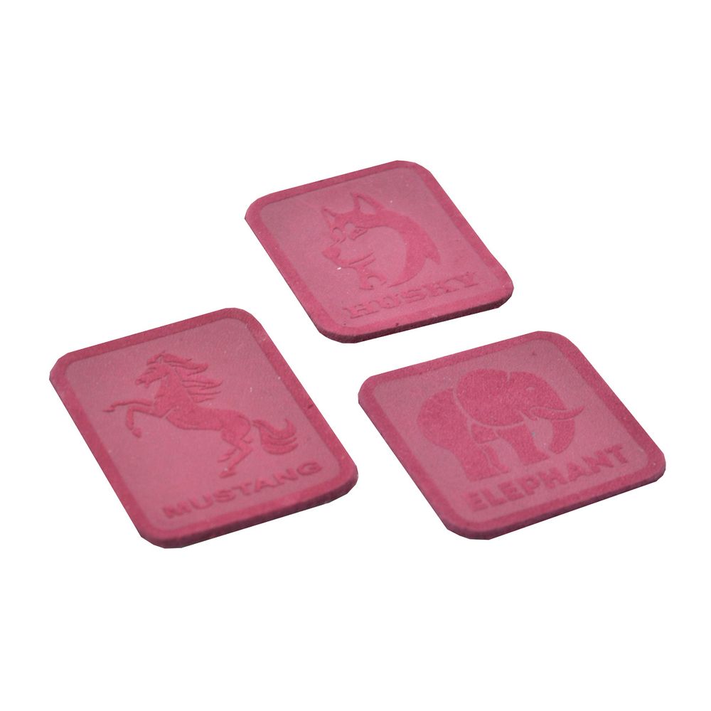 Набор термоаппликаций из замши: Husky - 1шт Mustang - 1шт Elephant - 1шт, 100% кожа, 59 бордовый