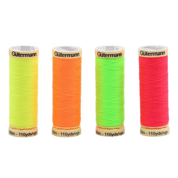 Нитки швейные (набор) Sew-All 100 м, 4 цвета NEON Gutermann (1), 734463