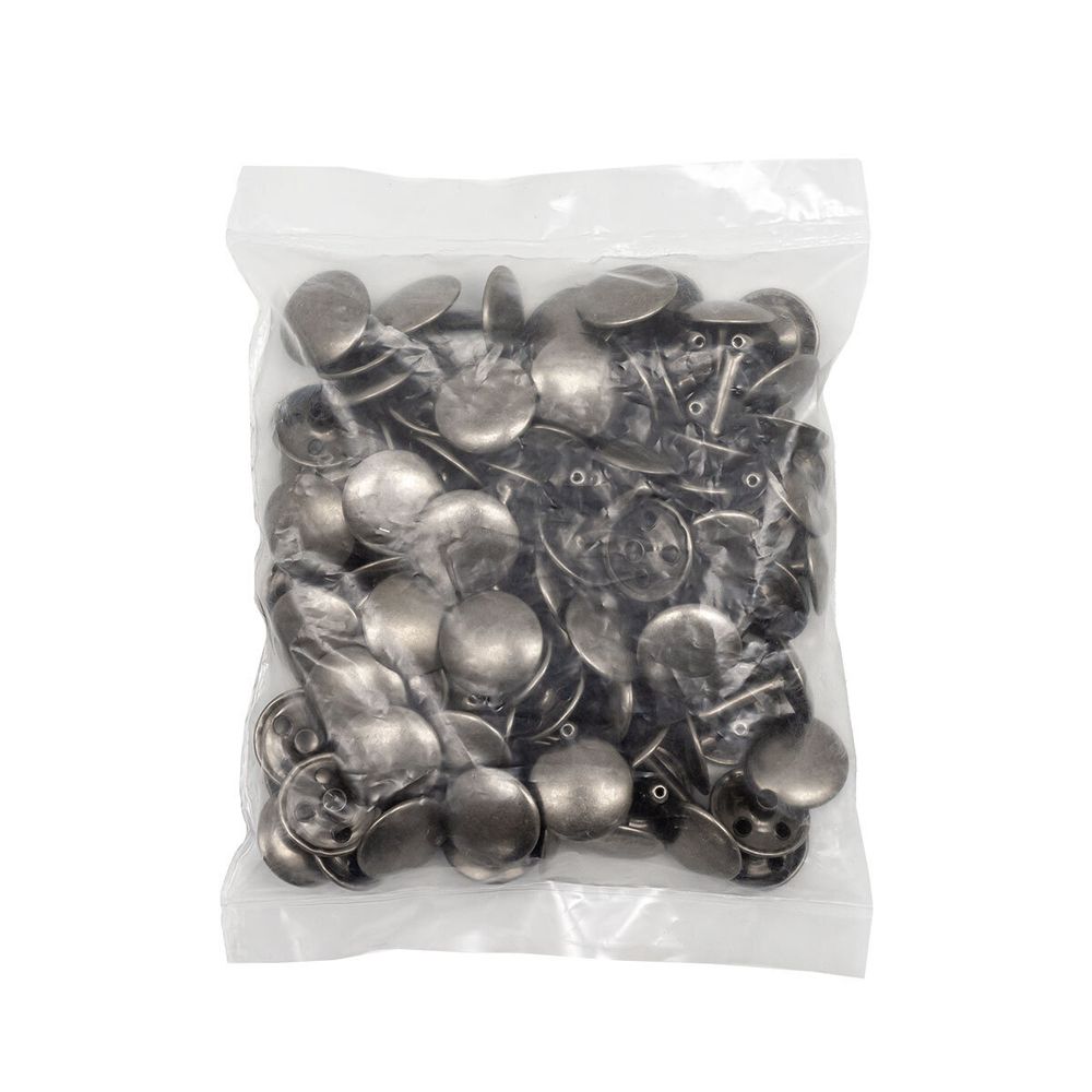 Хольнитены сумочные ⌀15 мм, h=16 мм, темное серебро, двухсторонний, BIG, 50 шт