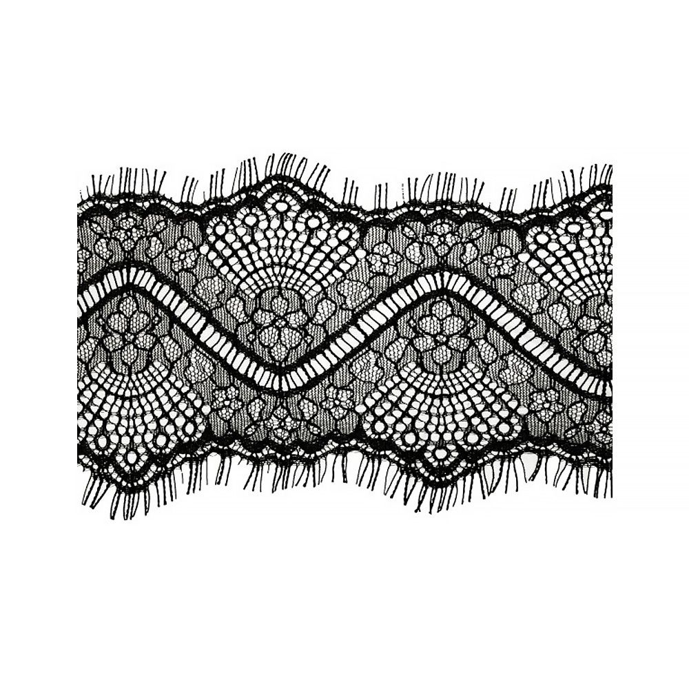 Кружево шантильи (реснички) 100 мм / 5х3 м, черный, Blitz LCE-33SH