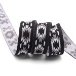 Лента (тесьма) жаккардовая 20.0 мм / 10±0.5 метров, Геометрический орнамент 20279 V3 черный/серый