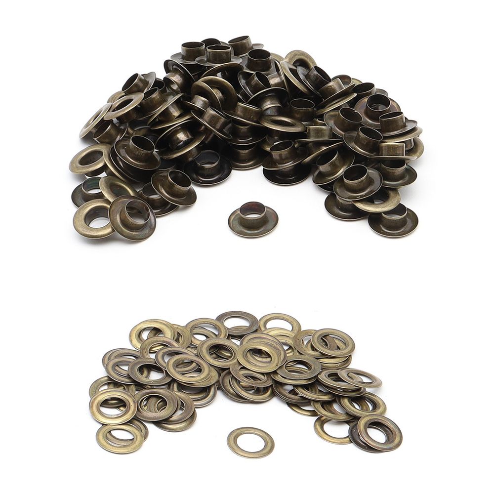 Люверсы металл ⌀_9.2 мм (внутр.), №24, сталь, антик, 100 шт, New Star