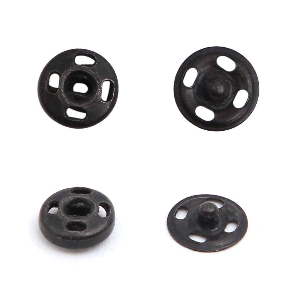 Кнопка пришивная металл ⌀5.0 мм, черный, 24 шт, Pony