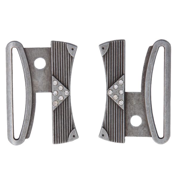 Пряжка ременная металл 40 мм (черное серебро), 4 шт