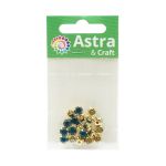 Хрустальные стразы в цапах круглые (золото) лазурный 6х6 мм, 20 шт/упак. Astra&Craft, ЗЦ005НН66