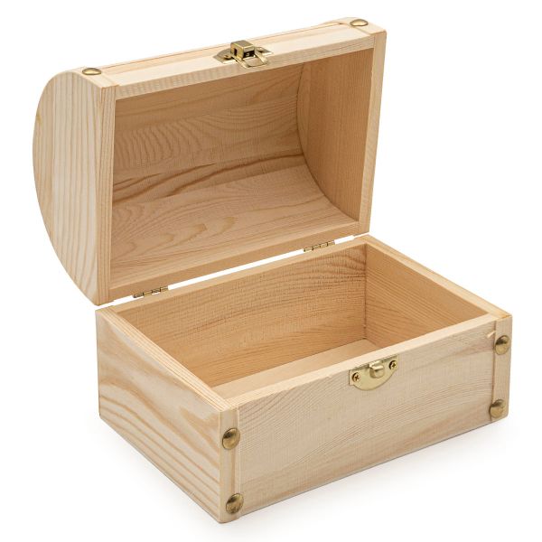 Заготовка для декорирования Шкатулка деревянная Сундучок, сосна/фанера из тополя, 16х11х12см