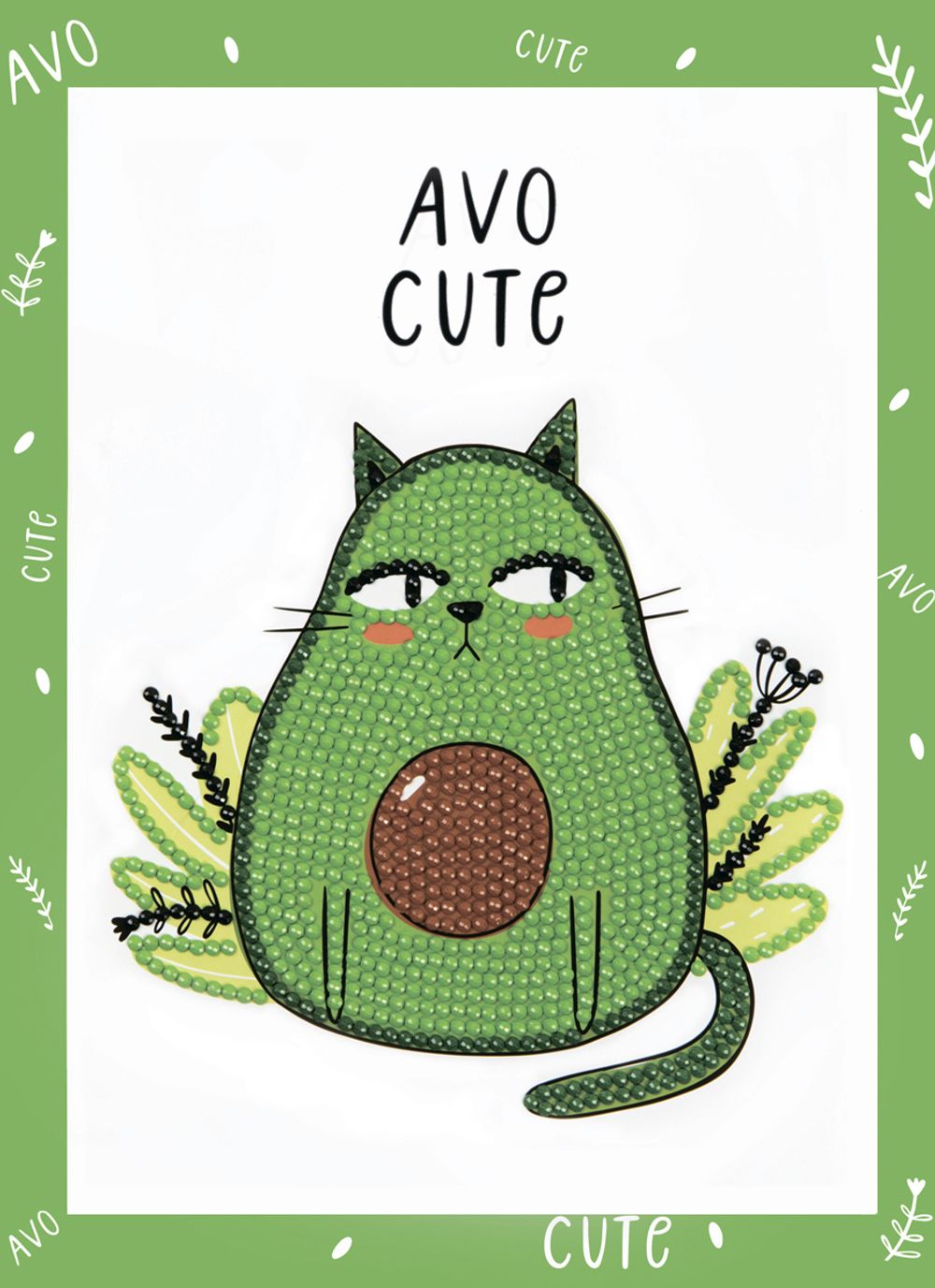 Алмазная (кристальная) мозаика Фрея, мини-картинка АвоКот, 14х19.5 см