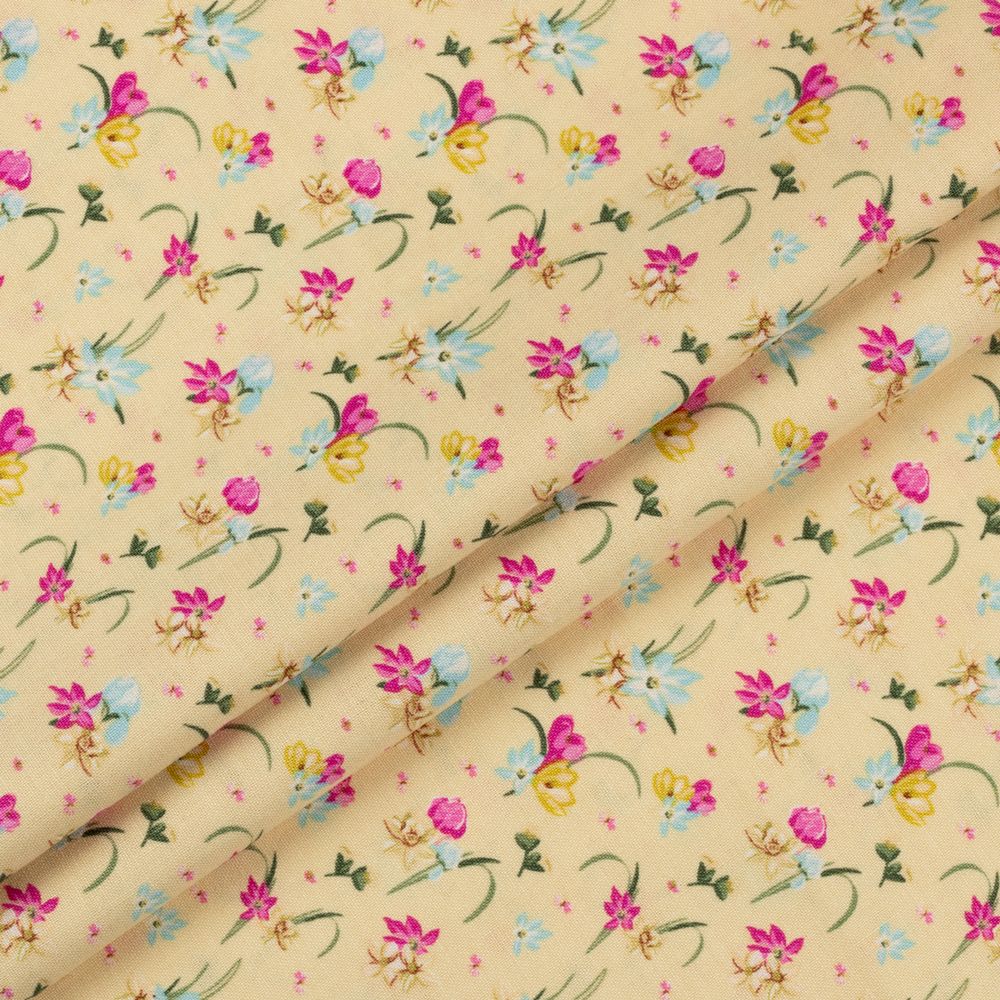 Ткань для пэчворка Peppy Весенний этюд, отрез 50х55 см, 146 г/м², ВЭ-13 желтый, Peppy