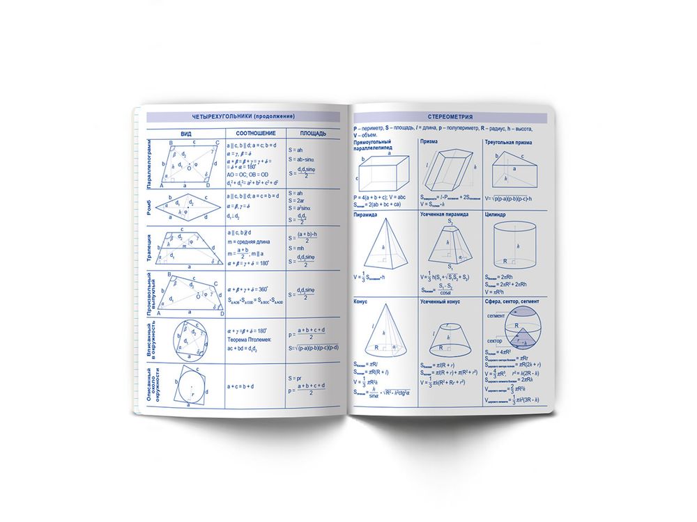 Тетрадь со справочным материалом И всё-таки она вертится!, A5+ 48 л. на скобе 65 г/м², белизна 100%, 10 шт, клетка, 000526 Геометрия, Светоч 48ТПСК5_013_2_1